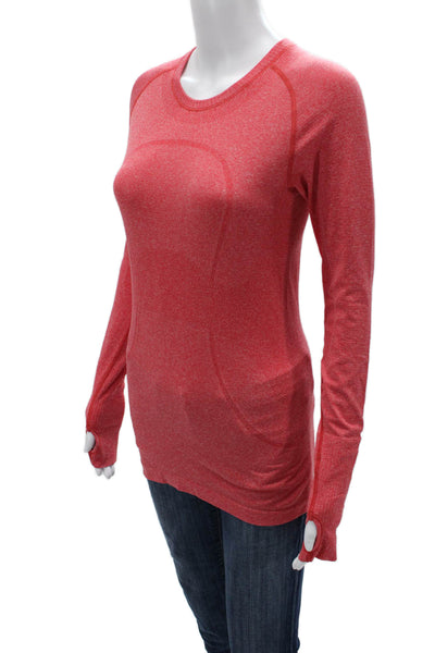 Lululemon Women Basic Long Sleeve Crew Neck Nylon Blend Red Size S