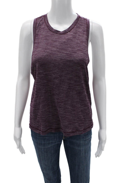 Lululemon Women Basic Purple Nylon Blend Crew Neck Sleeveless Tank Size S