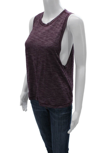 Lululemon Women Basic Purple Nylon Blend Crew Neck Sleeveless Tank Size S