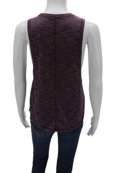 Lululemon Women Basic Purple Nylon Blend Crew Neck Sleeveless Tank Size S