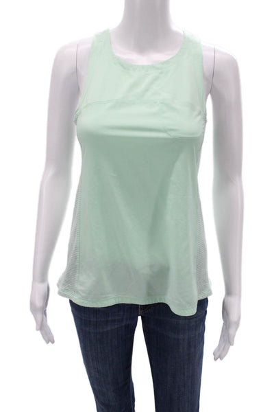 Lululemon Womens High Neck Striped Nylon Blend Tank Light Blue Size S