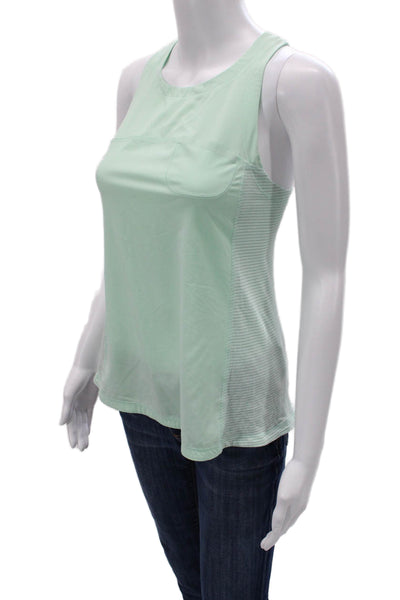 Lululemon Womens High Neck Striped Nylon Blend Tank Light Blue Size S