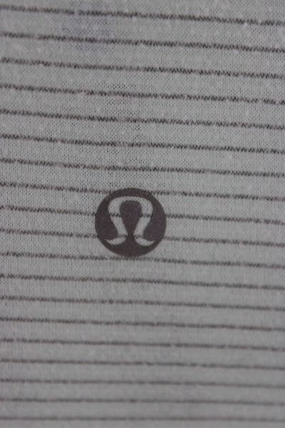Lululemon Womens High Neck Striped Nylon Blend Tank Light Blue Size S