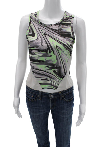 Lululemon Womens Black Graphic Art Sleeveless Tank Crew Neck Size 2