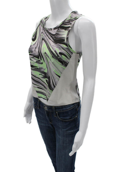 Lululemon Womens Black Graphic Art Sleeveless Tank Crew Neck Size 2