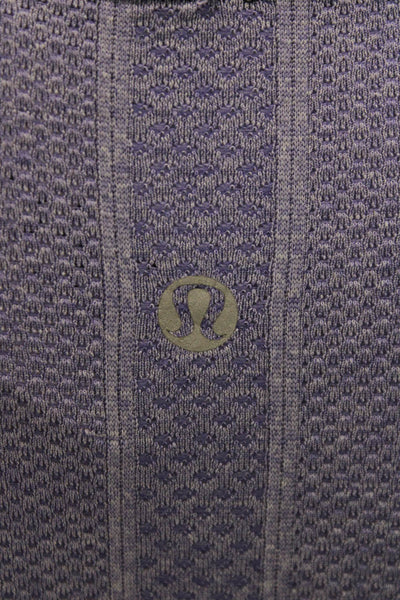 Lululemon Womens Long Sleeve Crew Neck Solid Purple Nylon Top Size S