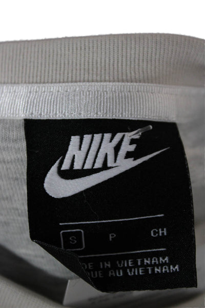 Nike Womens Pullover Sweatshirt Beige Zip Crew Neck Long Sleeve Size S