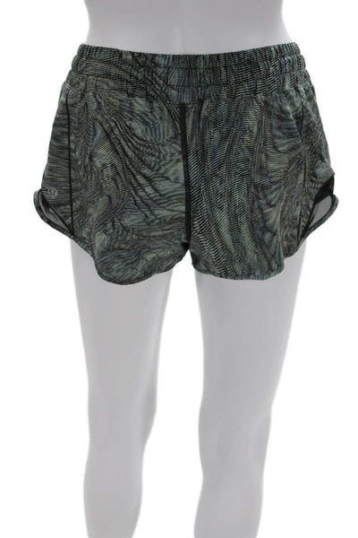 Lululemon Women Black Striped Poly Spandex Blend Shorts Size XS