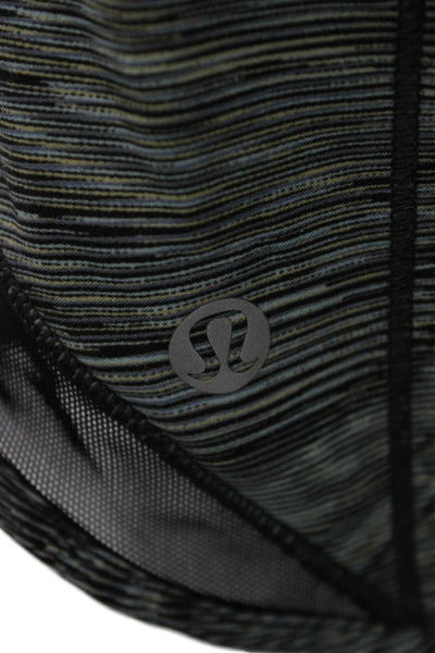 Lululemon Women Black Striped Poly Spandex Blend Shorts Size XS