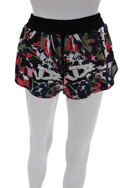 Lululemon Womens Black Camo Drawstring Poly Spandex Shorts Size 8