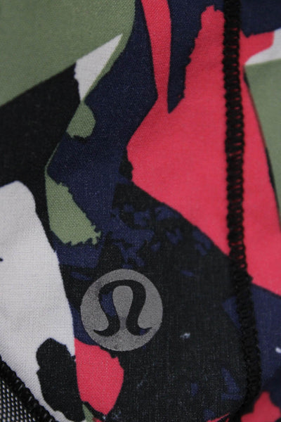 Lululemon Womens Black Camo Drawstring Poly Spandex Shorts Size 8