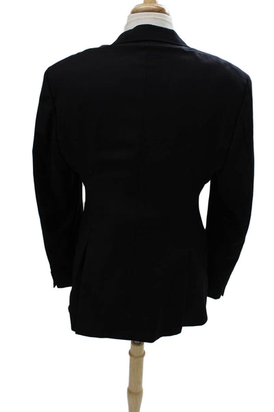 Boss Hugo Boss Men Dark Blue Virgin Wool Suit Jacket Button Solid Size 46