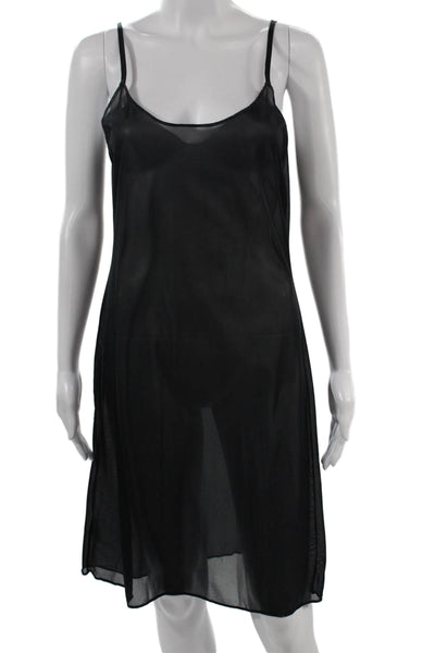 Elie Tahari Women Shift Slip Dress Black 3/4 Sleeve Button Size 8