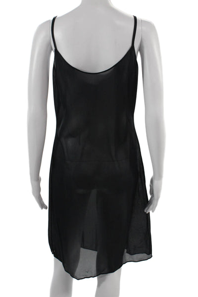 Elie Tahari Women Shift Slip Dress Black 3/4 Sleeve Button Size 8