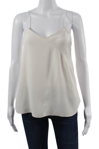 Tibi Womens Beige Silk Blend V Neck Sleeveless Basic Camisole Size 2
