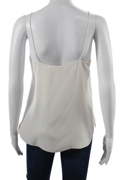 Tibi Womens Beige Silk Blend V Neck Sleeveless Basic Camisole Size 2