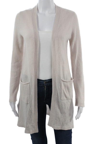 ATM Unisex Beige 100% Cashmere V-Neck Cardigan Sweater Long Sleeve Size XS