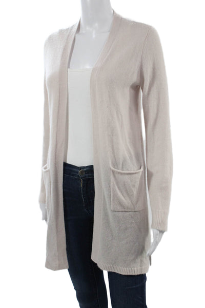 ATM Unisex Beige 100% Cashmere V-Neck Cardigan Sweater Long Sleeve Size XS