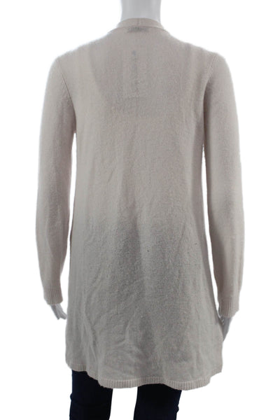 ATM Unisex Beige 100% Cashmere V-Neck Cardigan Sweater Long Sleeve Size XS