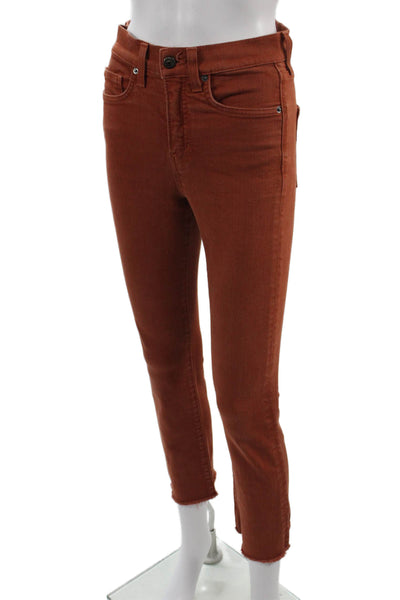 Veronica Beard Women Cropped Flared Jeans Brown High Rise Size 25