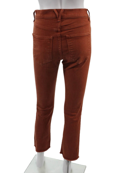Veronica Beard Women Cropped Flared Jeans Brown High Rise Size 25