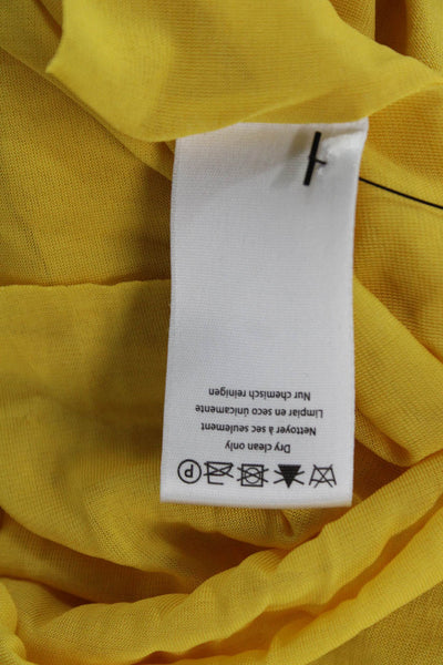 Rachel Zoe Women Yellow Trapeze Mini Dress 3/4 Sleeve Silk Blend Size XS