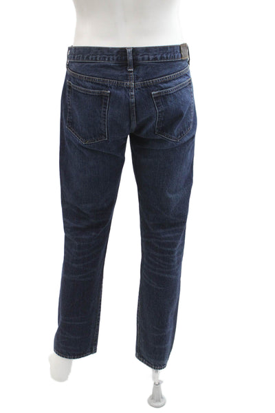 J Crew Mens Dark Blue Straight Jeans Button 100% Cotton Size 36