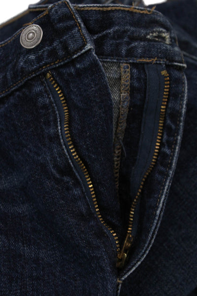 J Crew Mens Dark Blue Straight Jeans Button 100% Cotton Size 36