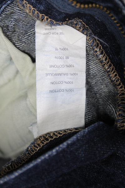 J Crew Mens Dark Blue Straight Jeans Button 100% Cotton Size 36