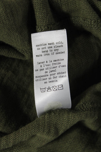 Rag & Bone Mens Green Long Sleeve Round Neck 100% Cotton Army T-Shirt Size L