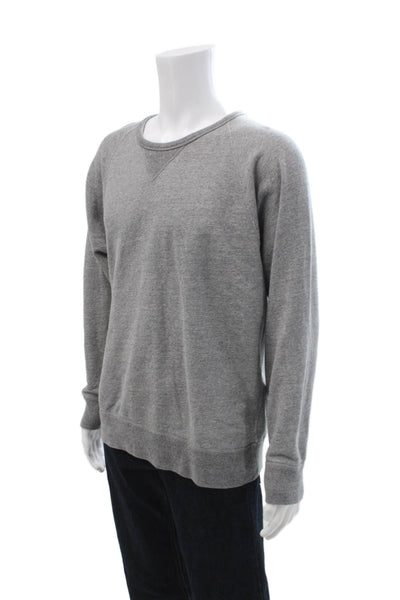 J Crew Mens Pullover Sweatshirt Gray 100% Cotton Crew Neck Long Sleeve Size L