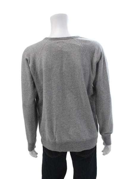 J Crew Mens Pullover Sweatshirt Gray 100% Cotton Crew Neck Long Sleeve Size L