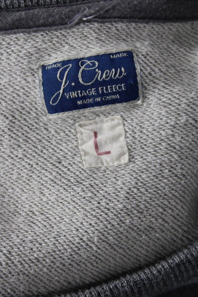J Crew Mens Pullover Sweatshirt Gray 100% Cotton Crew Neck Long Sleeve Size L