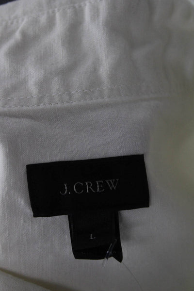 J Crew Mens Collared Long Sleeve Button-Down Shirt White Size L