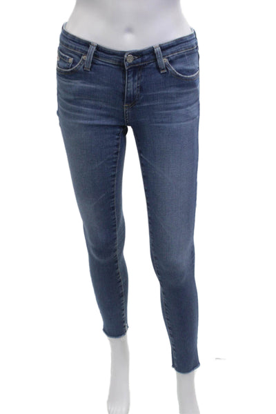 AG Adriano Goldschmied Women Ankle Skinny Jeans Blue Low Rise Size 25