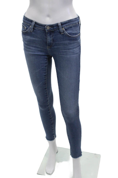 AG Adriano Goldschmied Women Ankle Skinny Jeans Blue Low Rise Size 25