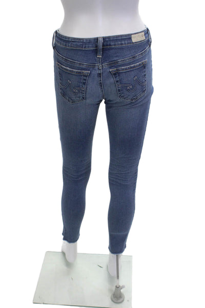 AG Adriano Goldschmied Women Ankle Skinny Jeans Blue Low Rise Size 25