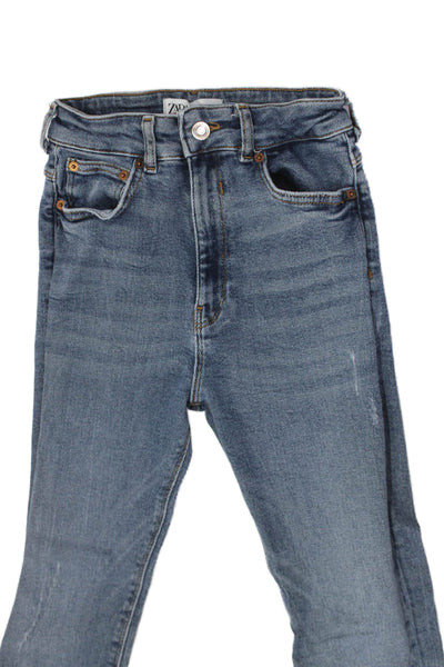 Zara Women Skinny High Rise Blue Jeans Size 4