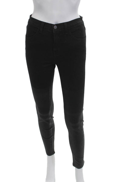 J Brand Women Black Skinny Jeans Mid Rise Cotton Blend Size 26