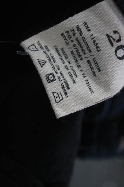 Designer Women Skinny Ankle Jeans Dark Blue Low Rise Button Fly Size 26