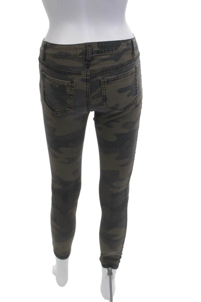 Design Lab Women Ankle Skinny Camouflage Dark Gray Jeans Size 26