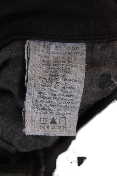 Rag & Bone Jean Womens Skinny Ankle Dark Gray Low Rise Jeans Size 25
