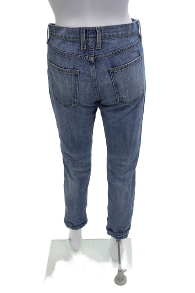Current/Elliott Women Boyfriend Cropped Jeans Blue Mid Rise Size 25