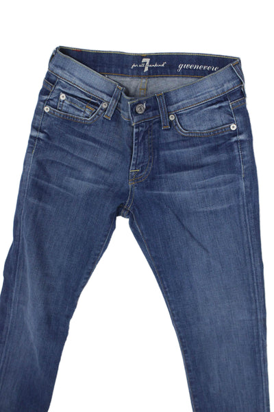 7 For All Mankind Women Skinny Blue Jeans Size 25