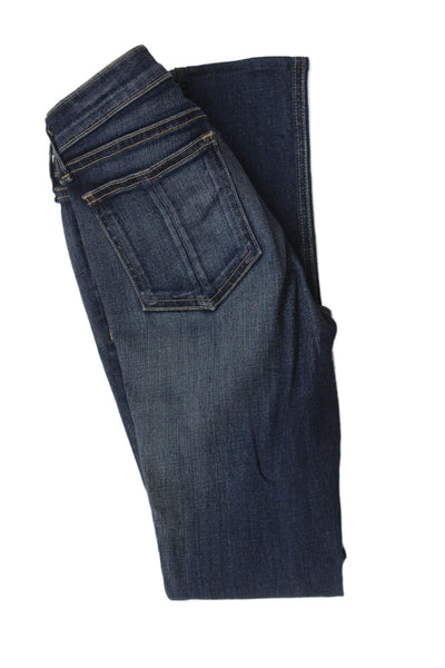 Rag & Bone Womens Cropped Skinny Dark Blue Jeans Low Rise Size 25