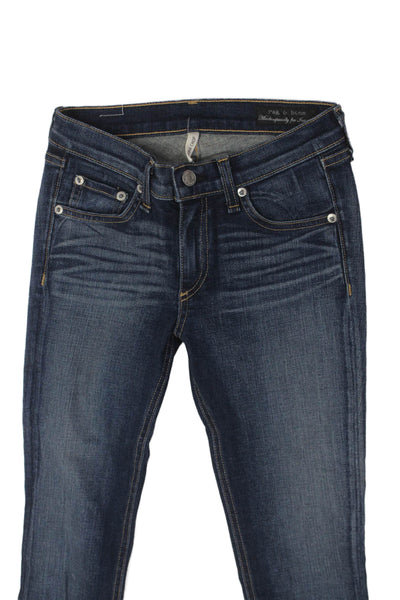Rag & Bone Womens Cropped Skinny Dark Blue Jeans Low Rise Size 25
