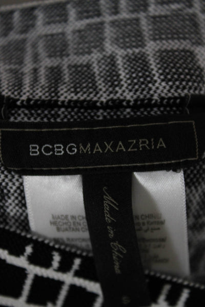 BCBG Max Azria Women A-Line Skater Black Geometric Rayon Short Skirt Size S