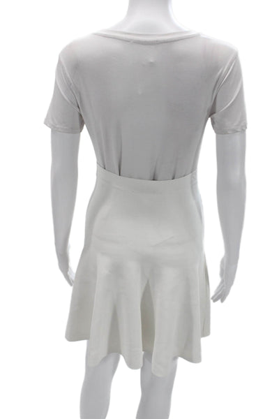 BCBG Max Azria Women Fit & Flare T-Shirt Dress White Rayon Blend Size S