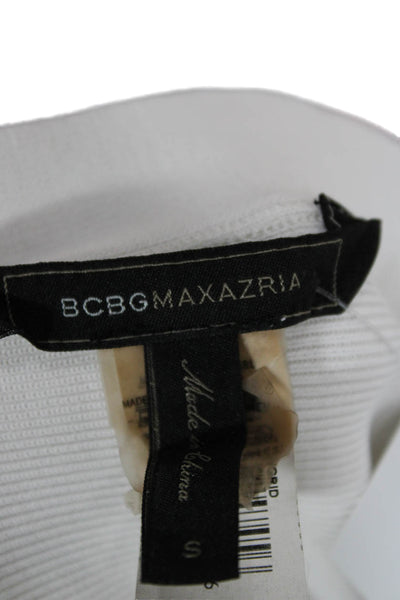 BCBG Max Azria Women Fit & Flare T-Shirt Dress White Rayon Blend Size S