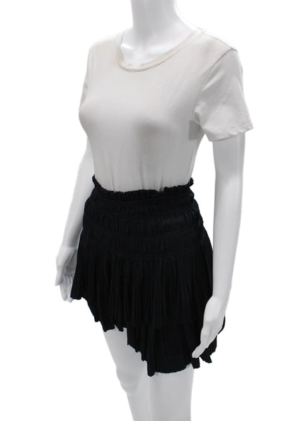 Current Air Women Peasant Mini Skirt Black Polyester Blend Short Size M